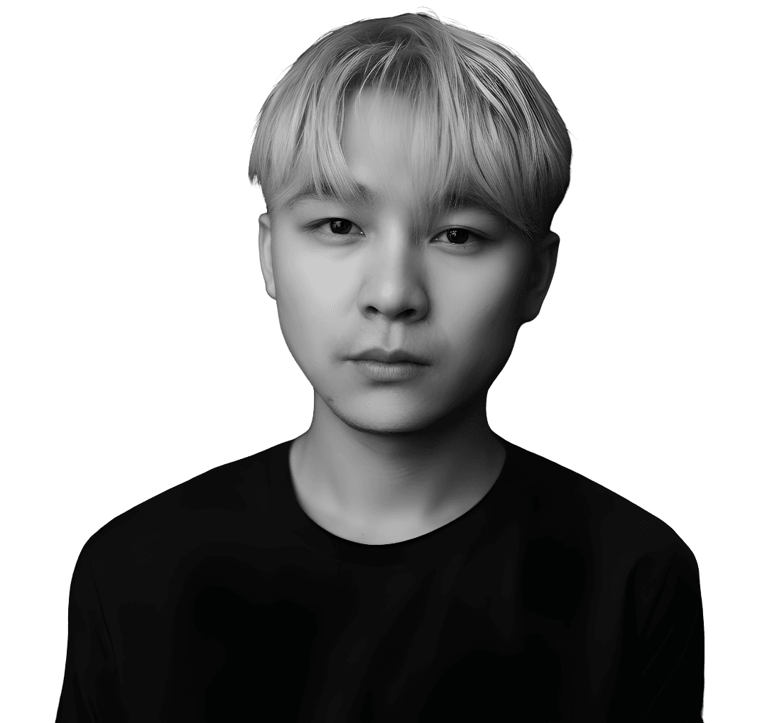 Valeriy Kim Web Developer professional headshot black and white.